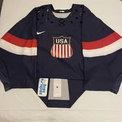 Issued Nike Authentic Team USA 2014 Sochi Olympics Hockey Jersey Blue 58 G - Image 1 of 4