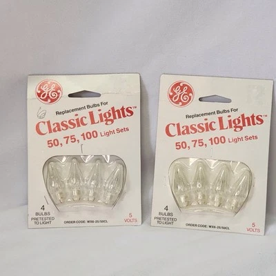 GE Replacement Bulbs Classic Light 50 75 100 Clear 5V NOS 4 Pack Lot of 2 - Image 1 of 4