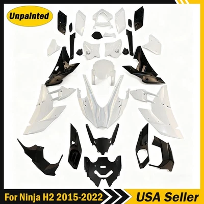 Kit de carenado para Kawasaki Ninja H2 2015-2022 carrocería de inyección blanca sin pintar Foto 1 de 4