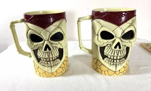 Vintage Tall Ugly Scary HALLOWEEN Mugs 16 fl oz Plastic Large Halloween Mugs - Picture 1 of 4