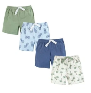 Hudson Baby Boy Shorts Bottoms 4 Pk Palm Tree 3-6 Months - Picture 1 of 6