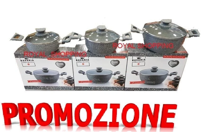 CASSERUOLA COPERCHIO CUORE DI PIETRA ANTIGRAFFIO ANTIADERENTE BAVARIA - Immagine 1 di 1