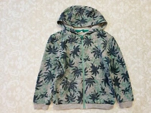 EGG Susan Lazar 5 Y Girl Tropical Palm Tree Hoodie Full Zip Jacket Gray Green  - Picture 1 of 4