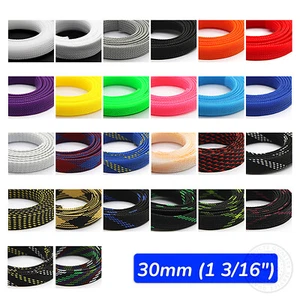 1 3/16" PET Expandable Wire Cable Sleeving Sheathing Braided Loom Tubing Harness - Picture 1 of 19