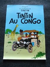 POSTER TINTIN - " AU CONGO "  70 x 50 cm  - ETAT TRES BON  !! PROMO !!