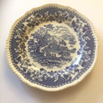 Wood & Sons Seaforth Blue and White 18.5cm Side Plate Transfer Printed 1891-1910 - Image 1 of 3