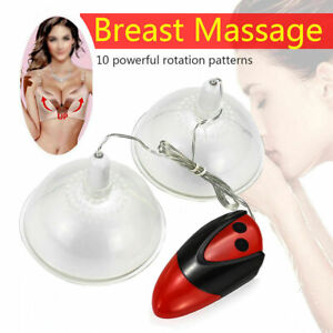Electric Breast Vibrating Massage Cup 10 Rotation Pattern Enlarge Boobs Nipple