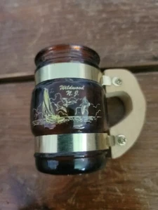 Vintage Wildwood NJ Brown Barrel Souvenir Shot Glass Mug - Picture 1 of 4