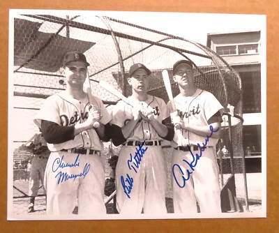 Detroit Tigers Al Kaline, Bill Tuttle, & Charlie Maxwell Signed Wire Photo 1956 - Image 1 of 4