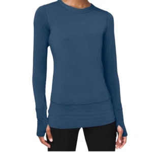 Lululemon Rule The Day Long Sleeve Blue Tunic Top Women Size Large Athletic L - Picture 1 of 8