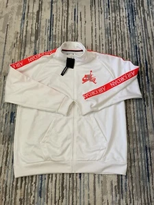 Nike Air Jordan Giacca Uomo XXL Bianco Jumpman Tricot Riscaldamento Volo Zip Up - Foto 1 di 5