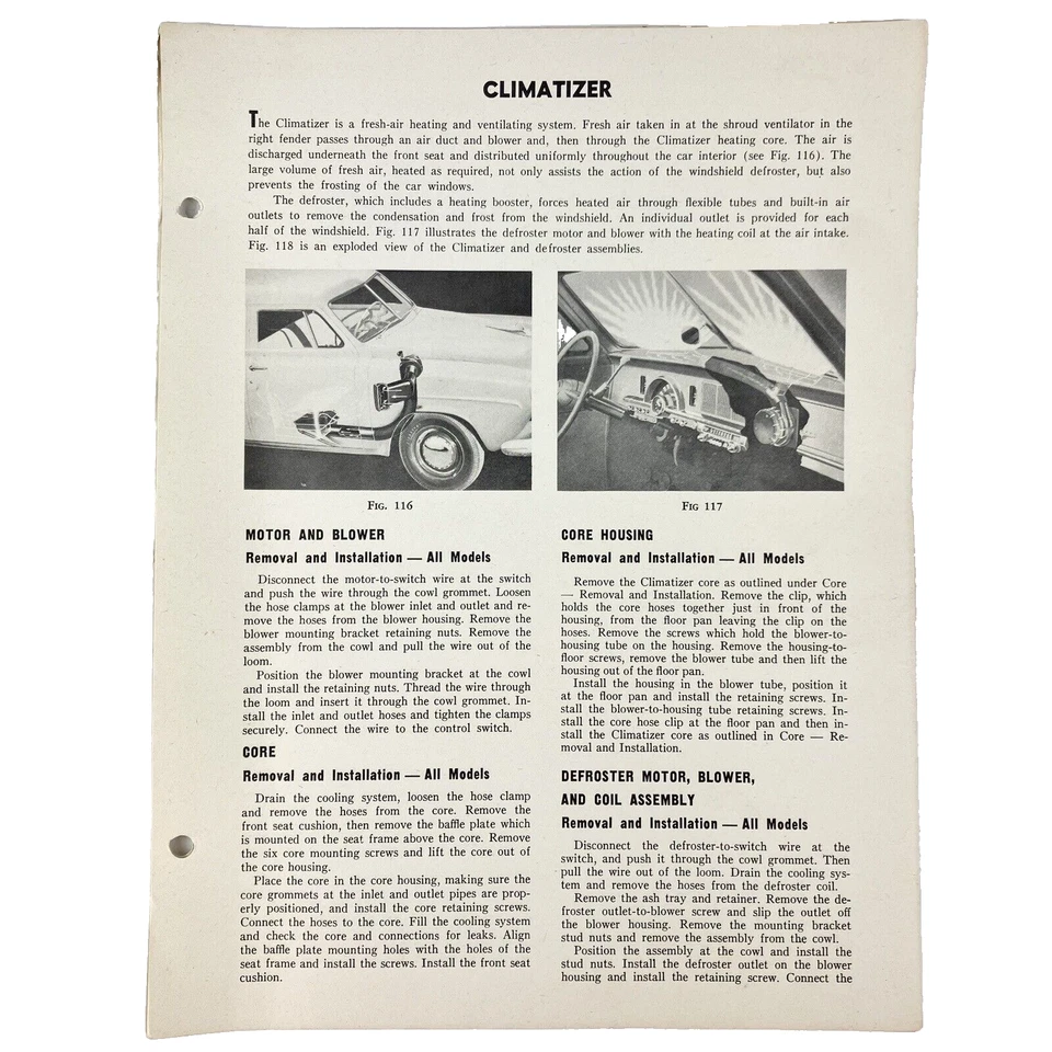 Studebaker 1950 climatizador manual reparación mantenimiento especificaciones Champion Commander de colección Foto 1 de 1