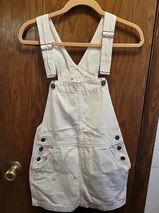 Free People We The Free Ziggy Shortall Size 26 Beige Denim Overall Jumper 26x30 - Picture 1 of 6