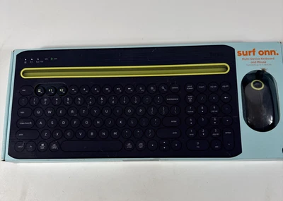 Onn Surf Multi-Device Wireless Full Size Keyboard & 3-Button Mouse - Image 1 of 4