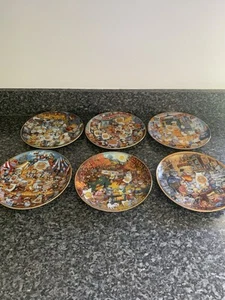 The Franklin Mint Gold Medal Flour Plate Set of 6 With Certificates By Bill Bell - Picture 1 of 19
