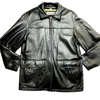 Chaqueta De Colección M Julian Para Hombres M Negra Thinsulate 3M Abrigo Forrado De Cuero Acolchado  Foto 1 de 4