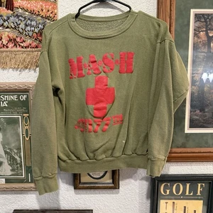 Vintage 1972 RARE MASH Comedy Movie Promo TV Series Green Sweatshirt Size Small - Picture 1 of 5