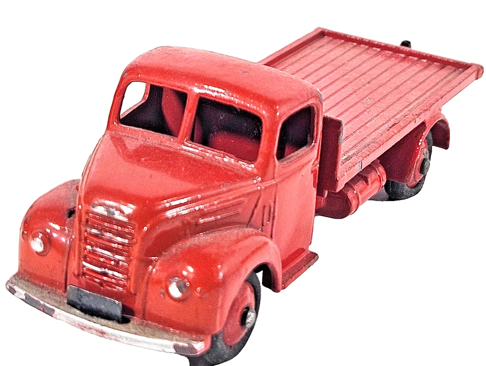 Vintage Boxed Dinky Toys No 422 Fordson Thames Flat Truck Red Original Tatty Box - Image 1 of 4