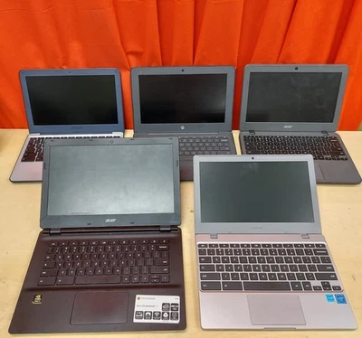 Lote De 5 Chromebooks Acer ASUS Samsung HP Nvidia Notebook Laptop Gris 1508 Foto 1 de 4