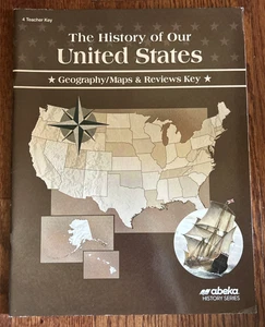 Abeka The History of Our United States Geography Maps & Reviews Teacher Key - Picture 1 of 3