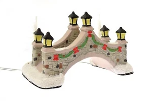 St Nicholas Square 2012 LED Lighted Trees Stone Bridge - Picture 1 of 2