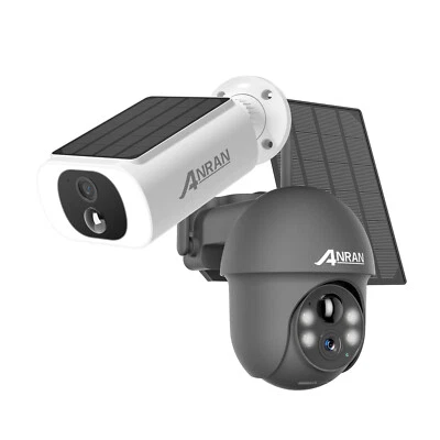 ANRAN CCTV Home WiFi Wireless Solar Security Camera Outdoor Battery,Color Vision - Image 1 of 4