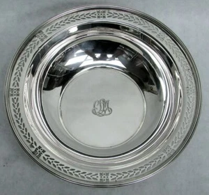 TIFFANY & CO 1926 STERLING SILVER RETICULATED RIM 6 3/8" BOWL - Picture 1 of 6