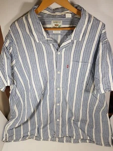 Levi's Sunset Camp 2XL Shirt Blue stripes Relaxed fit 72625 Cotton - Picture 1 of 7