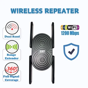 1200 Mbps Dual Band GRT Wifi Repeater Extender wireless 2.4G/5G signal Amplifier - Picture 1 of 6