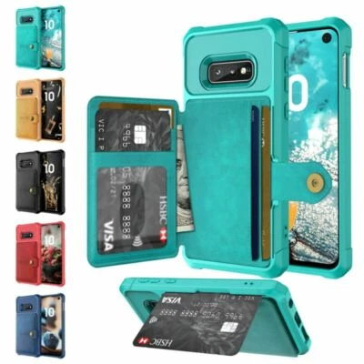 For Samsung Galaxy S10/S10+/S10e Leather Car Magnetic Holder Wallet Case Cover - Image 1 of 4