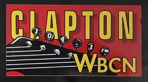 WBCN Original Red Eric Clapton Bumper Sticker Brand New Size 6.5” x 3.5” - Picture 1 of 1