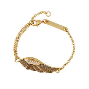 NUEVO Pulsera de Estrás Ala Ángel Dorado Urban Anthropologie Myrani - Imagen 1 de 1