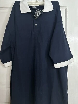 ADRM Sports необходимый темно-синий поло отделка в белый размер большой новый с ярлыками - Изображение 1 из 3