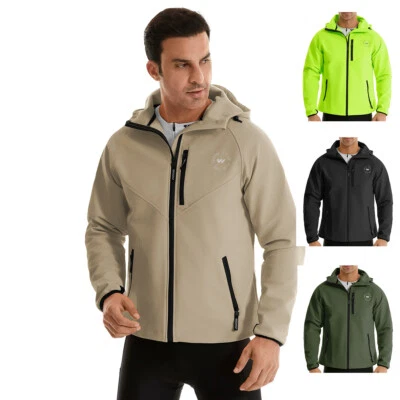 Wulibike Men's Winter Jacket Windproof Waterproof Thermal Rain Coat with Hood - Image 1 of 4