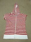 Atmosphere Red And White Striped Short Sleeves Jacket Size 12 - 14