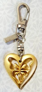 ST JOHN cutout butterfly inside heart keyring key chain keychain clip-on 3.75" - Picture 1 of 5