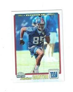 2001 TOPPS CHROME JONATHAN CARTER #265 ROOKIE REFRACTOR 267/999 TROY TROJANS