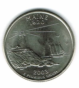 2003-P Philadelphia Brilliant Uncirculated Maine 23RD State Quarter Coin! - Picture 1 of 2