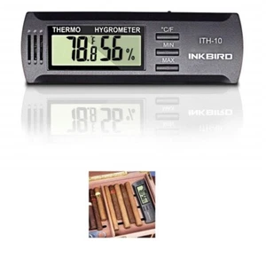 Thermometer and Hygrometer with Humidity Gauge Digital Max Min Thermometer Cigar - Picture 1 of 9
