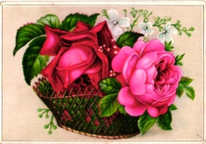 Tarjeta de visita antigua, hermoso diseño floral, personalizada, principios de 1900 - Imagen 1 de 2