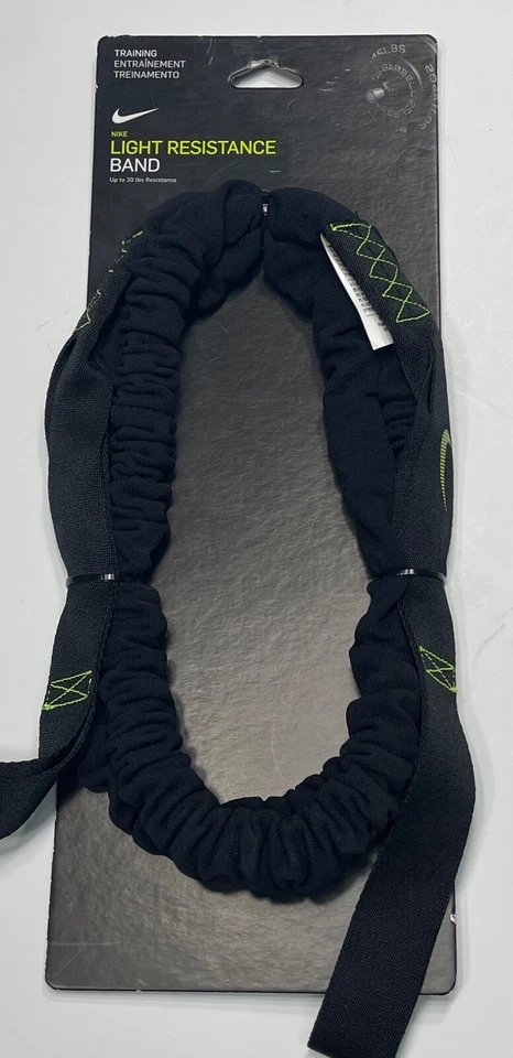 Nike Light Resistance Band Black & Green 20 lbs Resistance 87265 With Tags