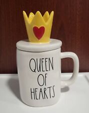 QUEEN OF HEARTS   Rae Dunn Disney  COFFEE MUG with CROWN LID  Artisan Magenta