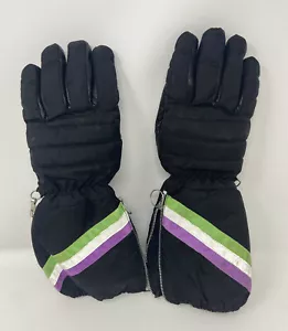 Vintage Snowmobile Gloves Arctic Cat 1970s Men’s Size M Purple Green Black - Picture 1 of 6