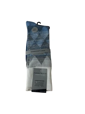 Perry Ellis Hombres Superior Suave Lujo Logo Calcetines Gris 7-12 Foto 1 de 4