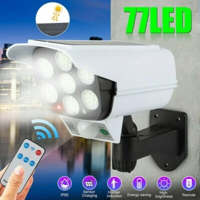 TELECAMERA FINTA PANNELLO SOLARE CON SENSORE DI MOVIMENTO 77 LED FARETTO LUCE - Immagine 1 di 4