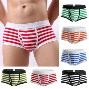 Men's Boxer Briefs Separate Convex Pouch Sexy Underwear Open Flying Panties US - Picture 1 of 30