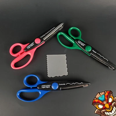 Fiskars Paper Edgers 3 Pack Different Styles Pinking Ripple Colonial EUC - Image 1 of 4