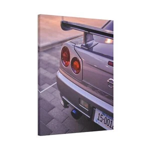 Nissan GTR R34 Skyline High Resolution Museum Quality Vertical Car Canvas Print - Picture 1 of 10