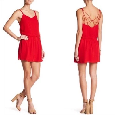 Haute Hippie Dress Womens XS Silk Strappy Mini Cocktail Party Criss Cross Back - Image 1 of 4
