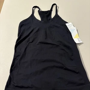 Zella Black Tank Top Activewear Workout Built In Bra Racerback Size M - Picture 1 of 7